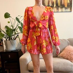Beach Riot Lori Romper in Hula Hibiscus NWT sizes L, M, and S available